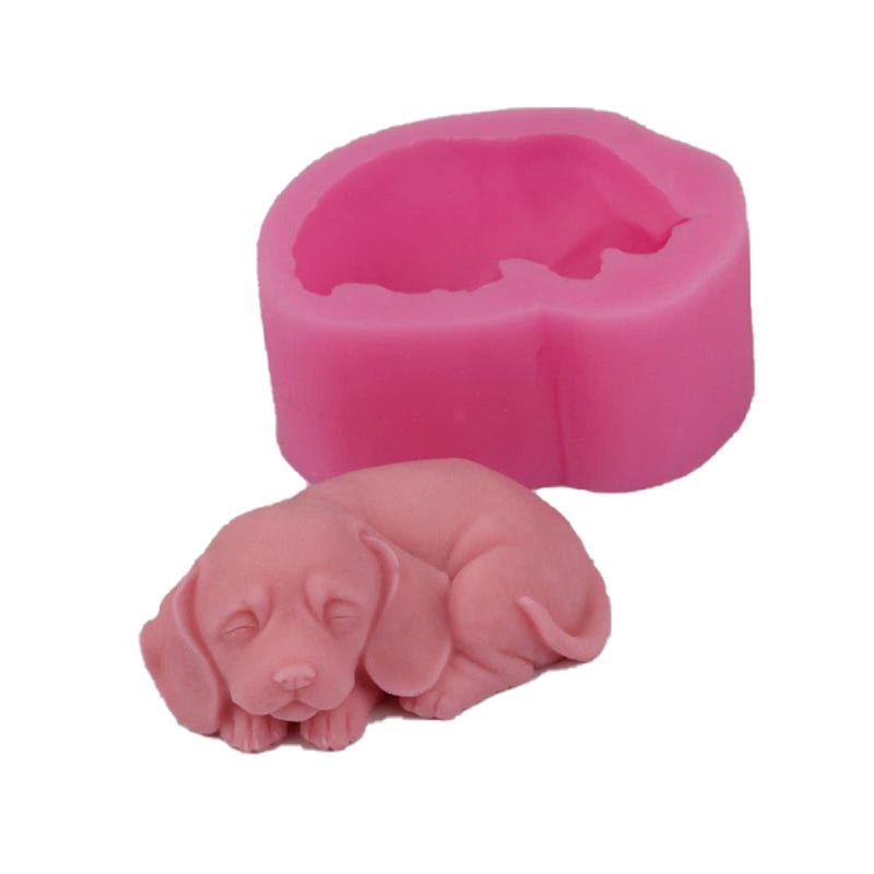 NINEXY 3D Dog Silicone Candle Molds Cute Puppy Soap Mold Chocolate Cake Fondant Baking Mould - Image 1